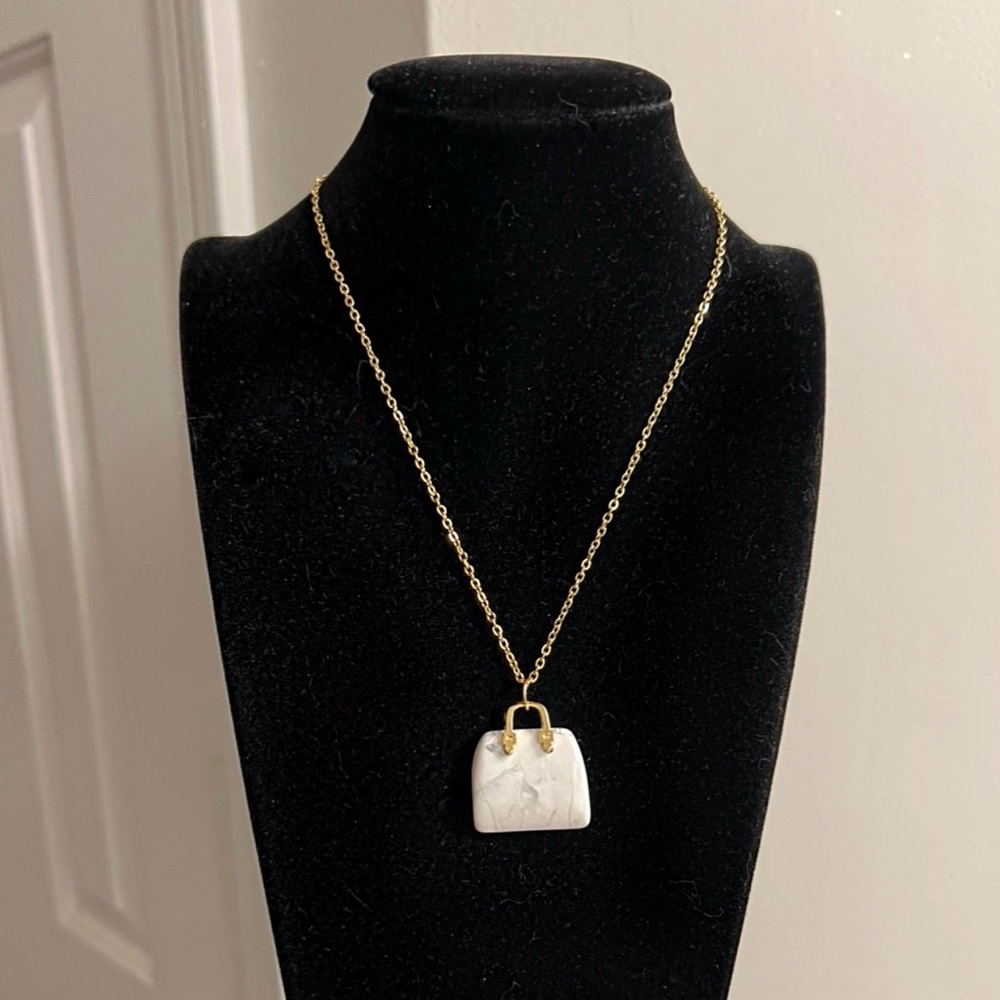 Howlite Purse Necklace - Picture 4 of 6